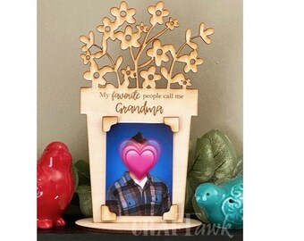 Mina favoritpersoner kallar mig mormor - blomkruka fotoram hylla sitter - SVG - laserskuren fil - DIREKT NEDLADDNING