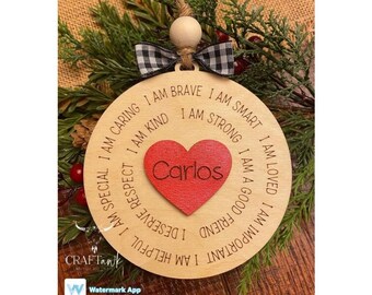 Bekräftelseprydnad - SVG - Laserskuren fil - DIREKT NEDLADDNING