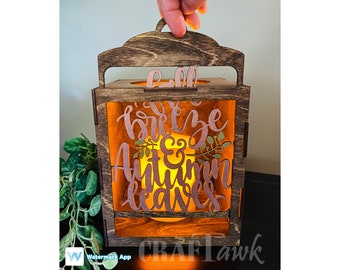 Utbytbar lykta - SVG - Laserskuren fil - DIREKT NEDLADDNING