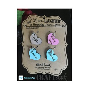 Bachelorette Party Wine Charm set di 4 con carta- SVG - Laser Cut File - DOWNLOAD IMMEDIATO