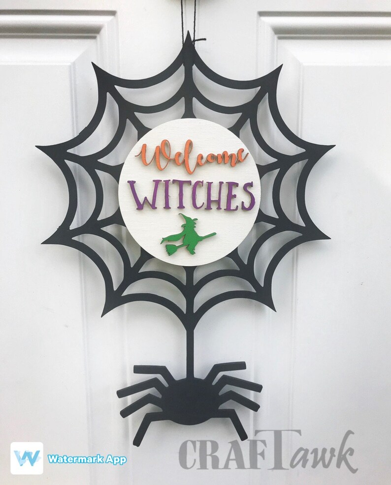 Halloween Door Hanger Welcome Witches- SVG - Laser Cut File - INSTANT ...