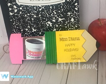 Titular de la tarjeta de regalo de lápiz - SVG - Archivo de corte láser - DESCARGA INSTANTE