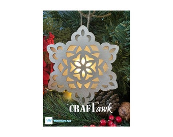 Ljus snöflinga julgransprydnad - SVG - laserskuren fil - DIREKT NEDLADDNING