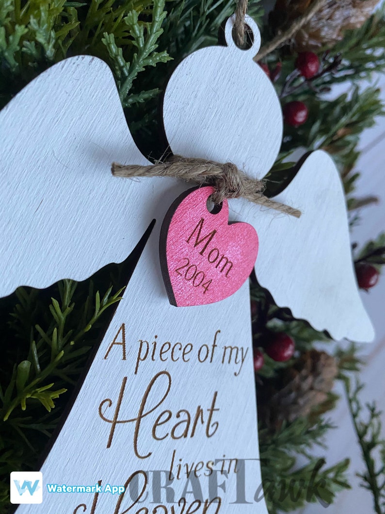 Download Memorial Angel Christmas Ornament SVG Laser Cut File | Etsy
