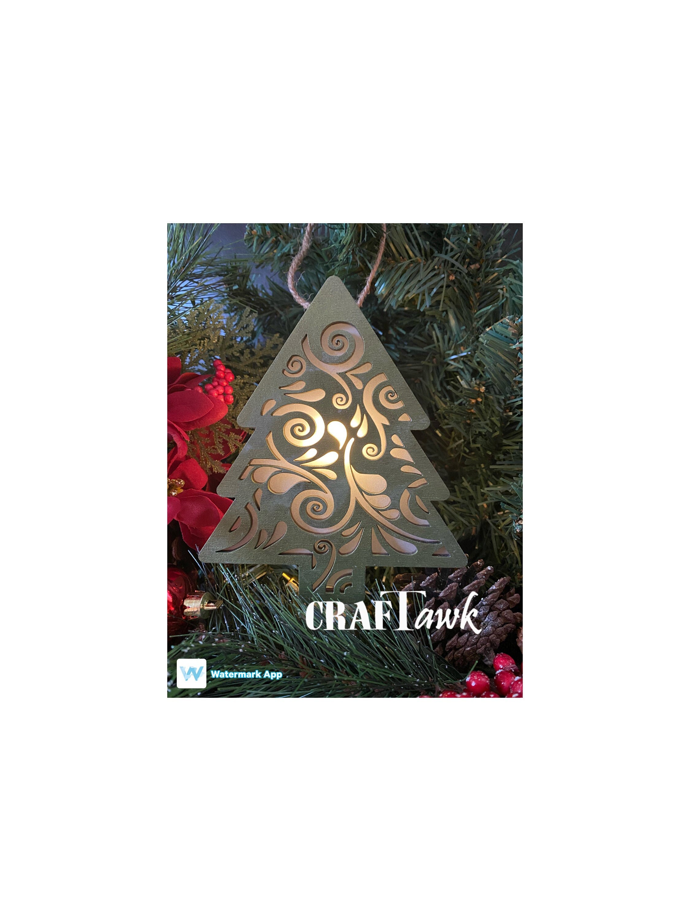 Light Up Christmas Tree Ornament- SVG - Laser Cut File - INSTANT DOWNLOAD