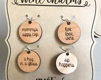 Rolig vinberlock set med 8 med kort - SVG - Laserskuren fil - DIREKT NEDLADDNING