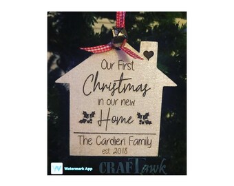 New Home Christmas Ornament - SVG - Laserskuren fil - DIREKT NEDLADDNING