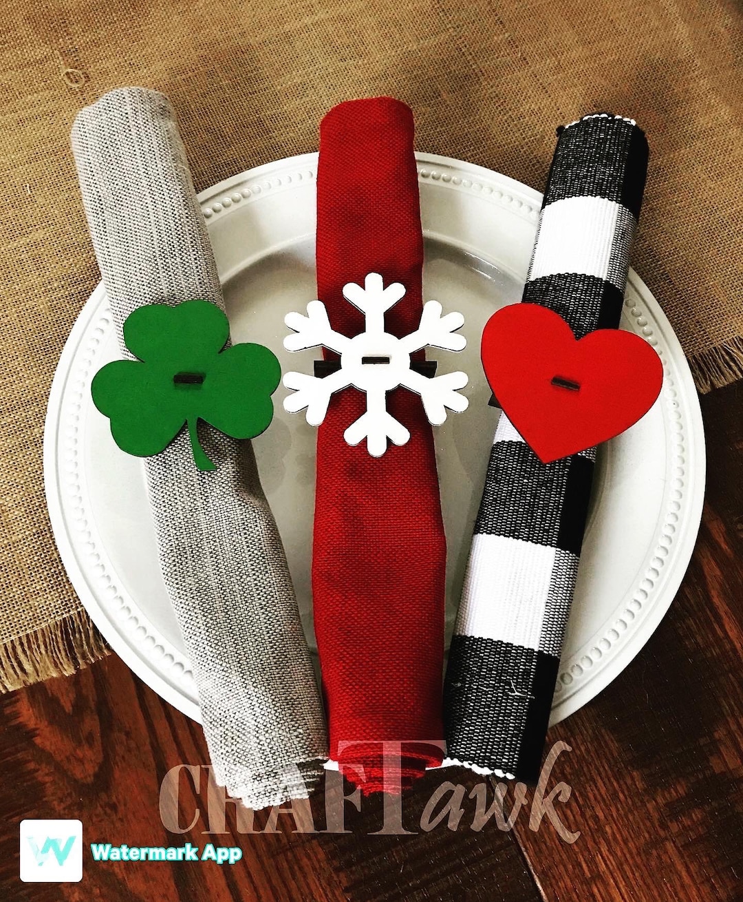 Interchangeable Napkin Rings SVG Laser Cut File INSTANT DOWNLOAD Etsy