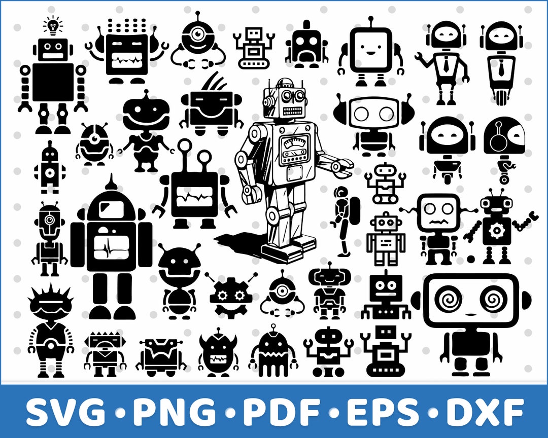 Robot Svg Robot Monogram Robot Head Svg Machine Svg Atomic - Etsy
