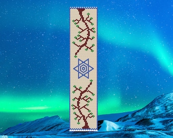 Baum des Lebens Jejuda Armband Peyote MUSTER, ungeradzahlige Peyote, Jüdischer Schmuck, rocailles muster, Perlen Jejuda