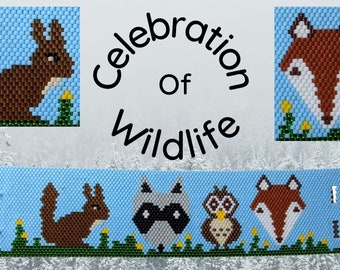 Wildlife Beaded Tutorial, Even Count Peyote Pattern, Raccoon Bead Pattern,  Fox Bead Pattern, Squirrel Bead Pattern, Fox Bead Pattern