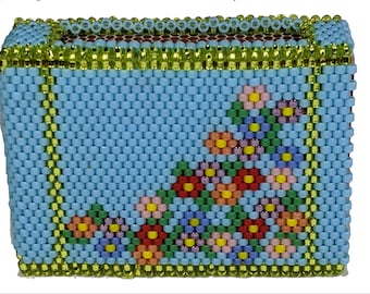 Flower Garden MatchBox Tutorial  - Beading Pattern - Beading Tutorial - Cylinder Beads - DIY Home Decor