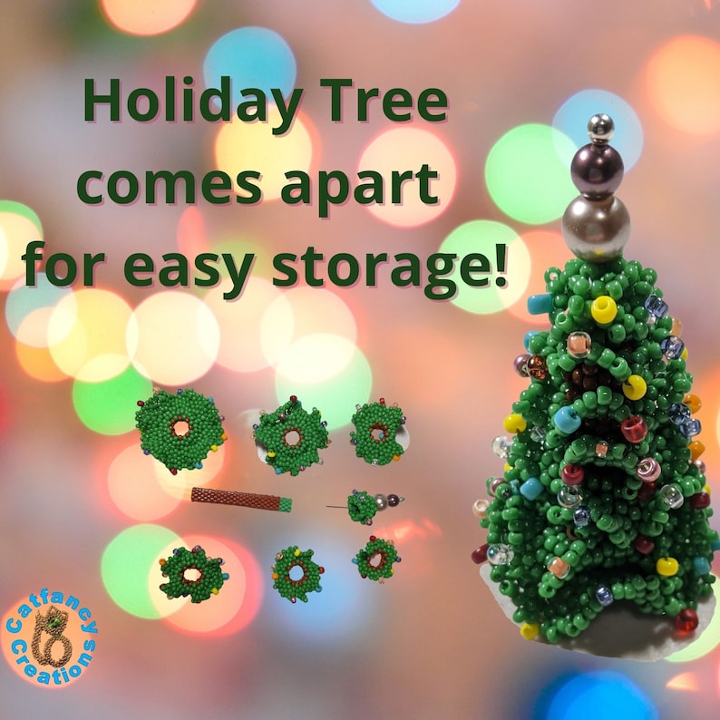 Beaded Holiday Tree Pattern, Bead Christmas Tree Tutorial, Chrismas Tree Decoration DIY, image 1