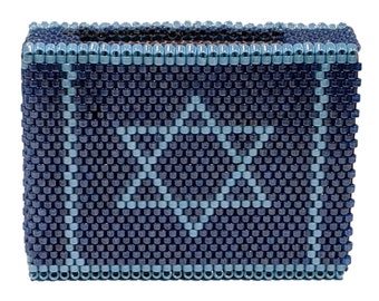 Star of David MatchBox Tutorial, Magen David, Judaica Beading Pattern, Judaice Beadwork Tutorial,Cylinder Beads, DIY Home Decor