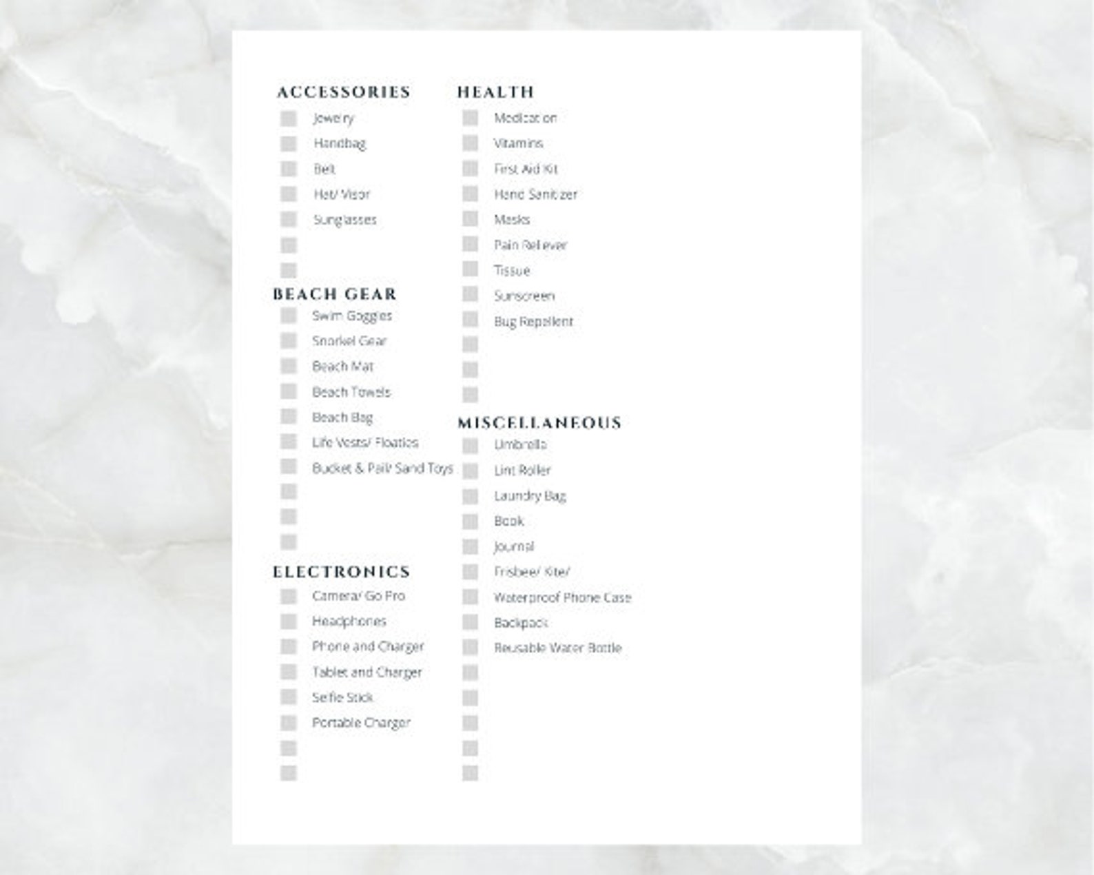 Hawaii Packing List | Printable | Instant Download - Etsy