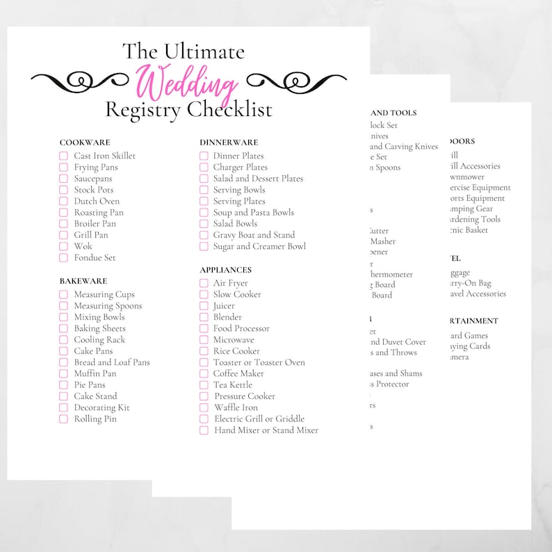 Wedding Budget Spreadsheet | Wedding Guest List Spreadsheet | Wedding Registry Checklist | Bundle image 4