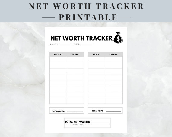 Net Worth Tracker Printable Instant Download - Etsy