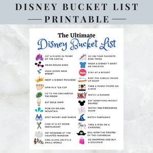 Disney Bucket List | Printable | Instant Download