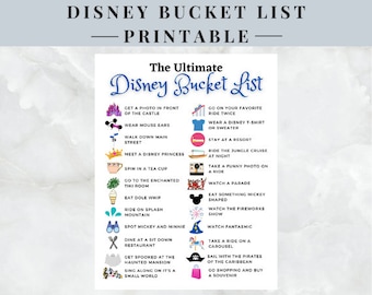 Disney Bucket List | Printable | Instant Download