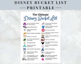 Disney-bucketlist | Afdrukbaar | Directe download