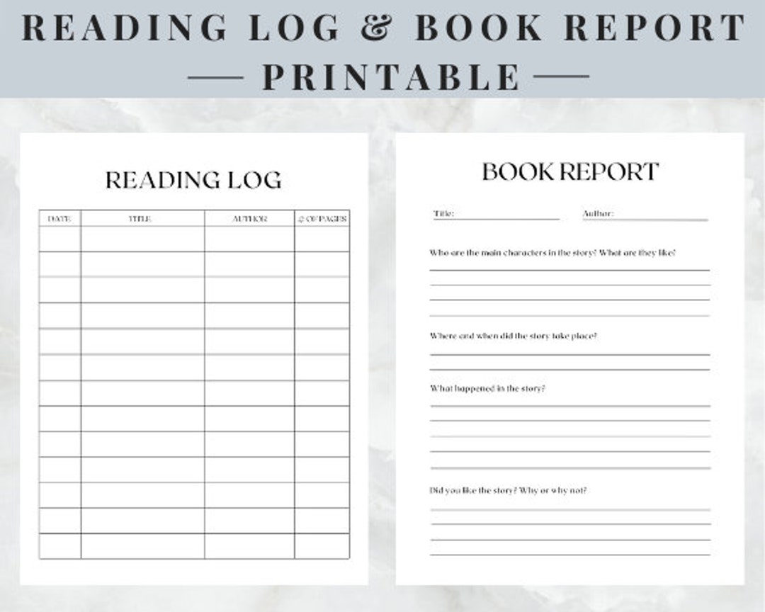 Kids Reading Log and Book Report | Printable - Etsy