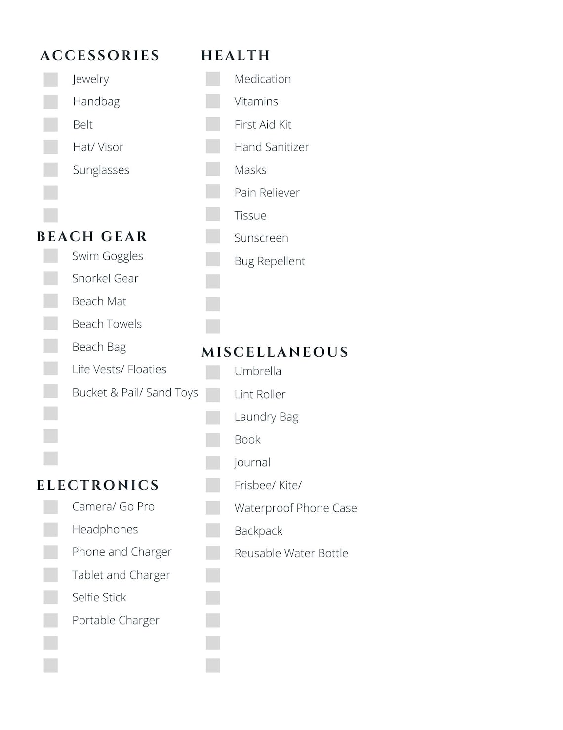 Hawaii Packing List | Printable | Instant Download - Etsy