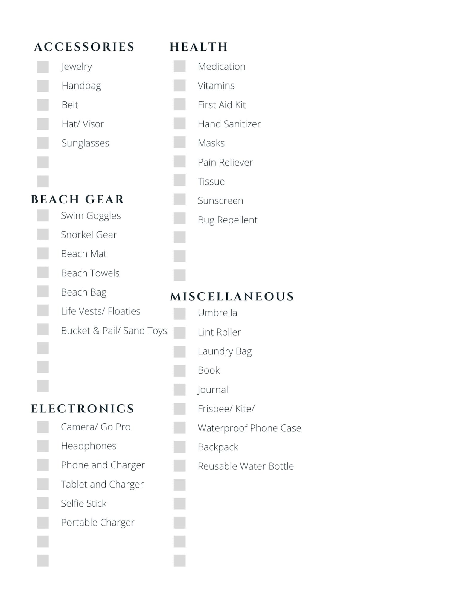 Hawaii Packing List Printable Instant Download Etsy