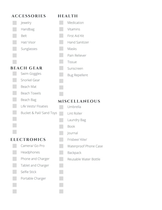 Hawaii Packing List | Printable | Instant Download - Etsy