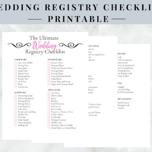 ultimate wedding registry checklist etsy