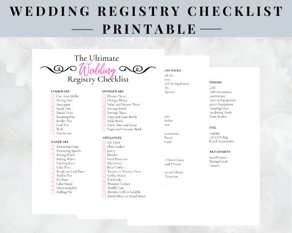 The Ultimate Wedding Registry Checklist - Wife With A Budget