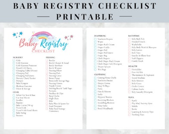Baby Registry Checklist | Baby Essentials | Pregnancy Planner | Baby Shower Planner | Printable | Instant Download