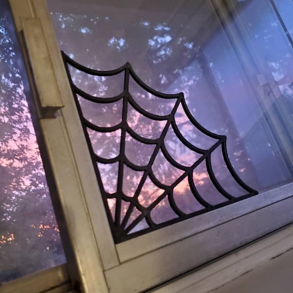 Spider web window decoration