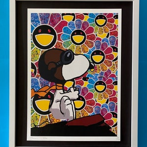 【DEATH NYC】Snoopy＆Mustang Death NYC 19x13 Signed Graffiti Pop Artist Rare. Louis