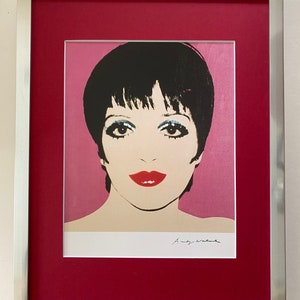 Andy Warhol + 1984 signed LIZA MINNELLI print matted to 11X14 + buy it now !