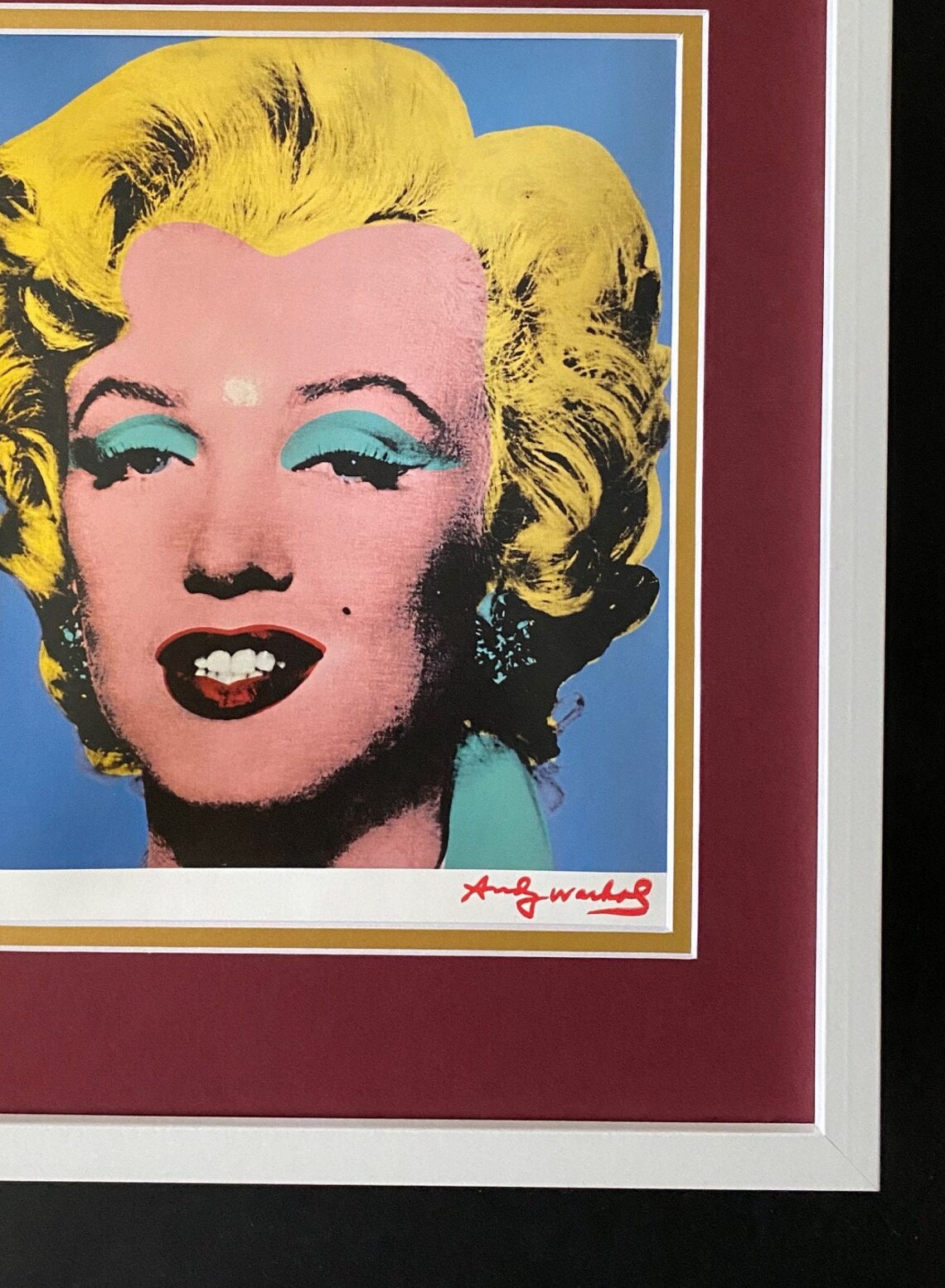 Andy Warhol 1984 Signed Marilyn Monroe Matted and Framed Buy It Now Etsy