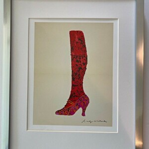 Andy Warhol | Vintage 1984 Boot Print Signed |Matted and Framed | Buy it Now!