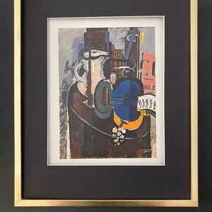 GEORGES BRAQUE +  1948 Beautiful Signed Print + Brand New Golden Frame + Buy it Now !