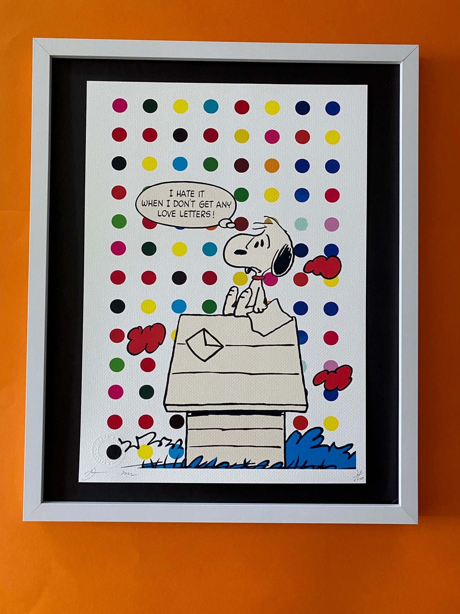 DEATH NYC Hand Signed Street Art Print Framed Large 16x20 in With