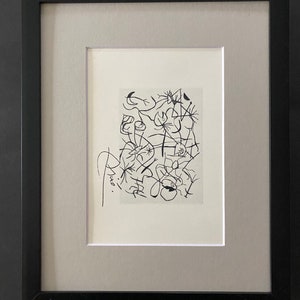 Joan Miro | Vintage 1958 Signed | Matted at 8x10 Offset Lithograph
