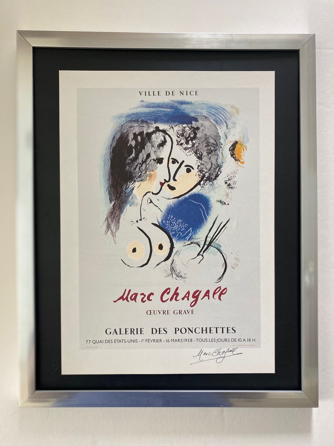Marc Chagall | Original Vintage 1975 | Signed Print | Mounted in