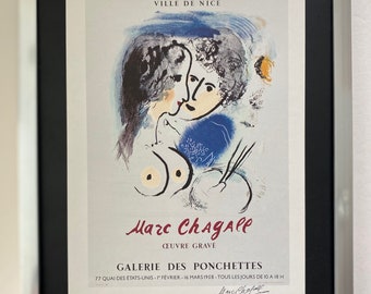 Marc Chagall | Original Vintage 1975 | Signed Print | Mounted in
