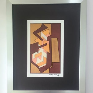 VICTOR VASARELY + 1970 Signed Abstract Geometric Print + New Frame + Buy it now !