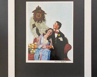 NORMAN ROCKWELL + Signed 1970's Print Mounted and Framed +