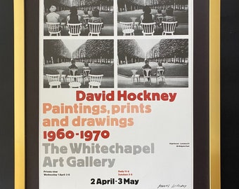 David Hockney | Vintage 1987 Signed Poster Print | Mounted and Framed