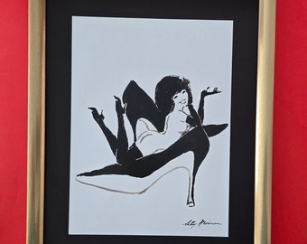 Gesigneerde LeRoy Neiman 'FEMLIN PLAYBOY' print ingelijst in een nieuwe afbeelding van 16 x 12 inch