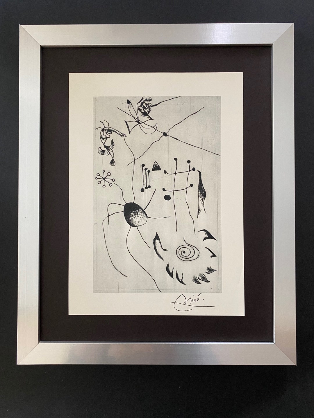ミロ　リトグラフ ジョアン・ミロ | ヴィンテージ 1958 署名入り | マウント＆フレーム