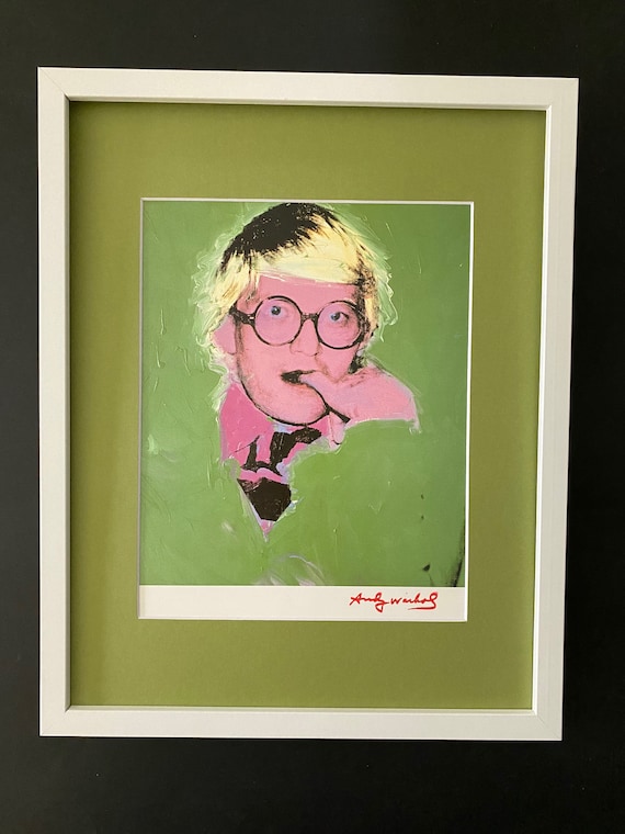 Andy Warhol + 1984 Signed DAVID HOCKNEY Matted and Framed + Buy It
