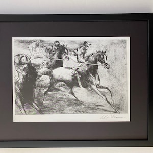 Leroy Neiman + Druck &quot; Horse Racing &quot; gerahmt + signiert + Jetzt kaufen !