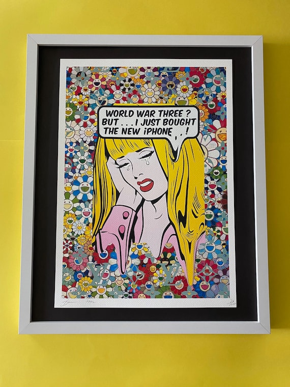DEATH NYC Hand Signed Street Art Print Framed Large 16x20 in