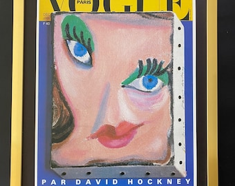 David Hockney | Vintage 1987 Signed Poster Vogue Print | Mounted